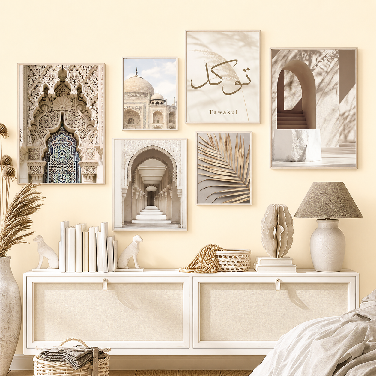 different Islamic wall art pieces