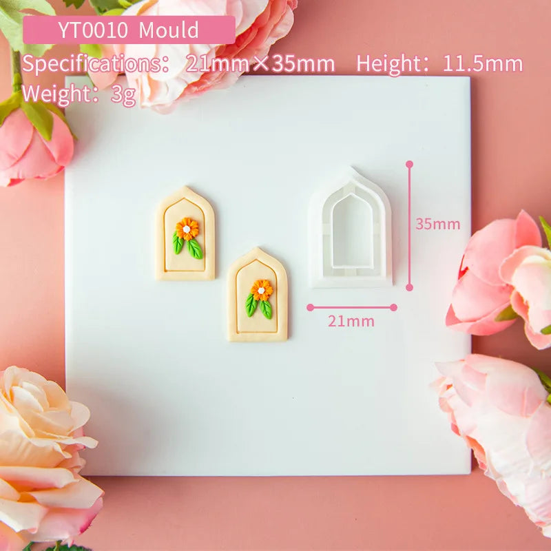 mold cutter with floral design on a pink background with flowers