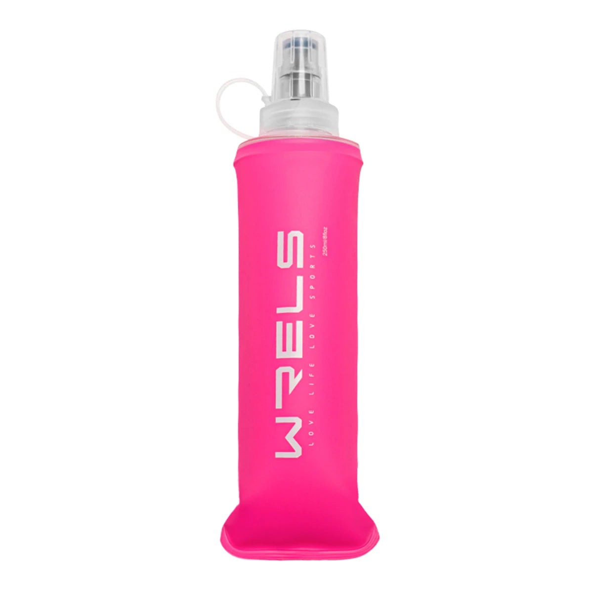 Pink WELS soft bottle on a white background