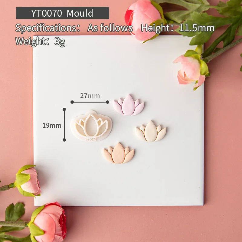 Mould with flower-shaped objects on a pink background