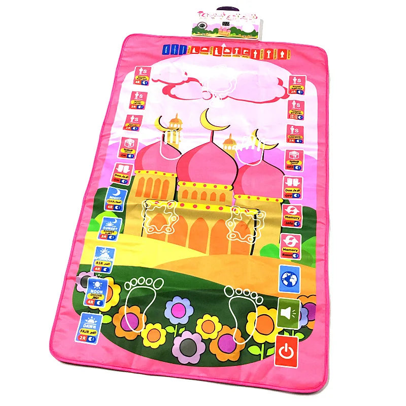 Colorful educational play mat with musical and interactive elements on a white background
