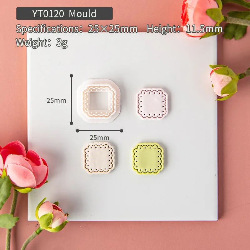  YT0120 Mould with specifications on a pink background with flowers